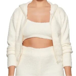 SKIMS Cozy Up Zip Up Sherpa Jacket Size 2X Cream